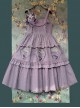 Grape Manor Series Solid Color Jacquard Grape Embroidery Elegant Classic Lolita Sleeveless Dress