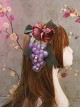 Grape Manor Series Grape Embroidered Flower Decorative Bowknot Classic Lolita Brooch