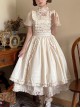 Vintage Solid Color Square Neck Lace Slit Cotton Classic Lolita Overskirt