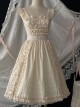 Vintage Solid Color Square Neck Lace Slit Cotton Classic Lolita Overskirt