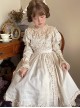 Vintage Solid Color Square Neck Lace Slit Cotton Classic Lolita Overskirt