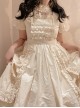 Vintage Solid Color Square Neck Lace Slit Cotton Classic Lolita Overskirt