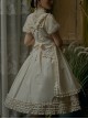 Vintage Solid Color Square Neck Lace Slit Cotton Classic Lolita Overskirt