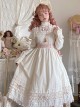 Retro Ruffle Stand Collar Puff Sleeves Detachable Long Sleeves Pearl Bow-Knot Decoration Classic Lolita Long Sleeves Short Sleeves Two-Wear Dress