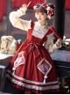 Little Tiger Series Chinese Style Stand-Up Collar Little Tiger Print Fur Ball Tassel Fake Two-Piece Design Classic Lolita Long-Sleeved Dress