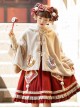 Little Tiger Series Chinese Style Embroidery Little Tiger Horn Buckle Autumn Winter Plush Classic Lolita Cloak