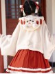Little Tiger Series Chinese Style Embroidery Little Tiger Horn Buckle Autumn Winter Plush Classic Lolita Cloak