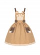 Stupid Bear Series Cute Age-Reducing Thickened Warm Bear Doll Adjustable Strap Autumn Winter Sweet Lolita Sleeveless Dress