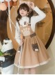 Stupid Bear Series Cute Age-Reducing Thickened Warm Bear Doll Adjustable Strap Autumn Winter Sweet Lolita Sleeveless Dress