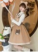 Stupid Bear Series Cute Age-Reducing Thickened Warm Bear Doll Adjustable Strap Autumn Winter Sweet Lolita Sleeveless Dress