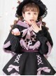 Devil Rabbit Series Black Purple Autumn Winter Plush Lop Eared Rabbit Petal Design Classic Lolita Hooded Cloak