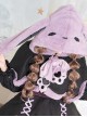 Devil Rabbit Series Black Purple Autumn Winter Plush Lop Eared Rabbit Petal Design Classic Lolita Hooded Cloak