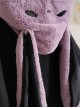 Devil Rabbit Series Black Purple Autumn Winter Plush Lop Eared Rabbit Petal Design Classic Lolita Hooded Cloak