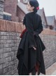 Solid Color Autumn Winter Thickened Irregular Hem Detachable Flower Gothic Lolita Long Sleeve Coat