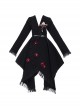 Solid Color Autumn Winter Thickened Irregular Hem Detachable Flower Gothic Lolita Long Sleeve Coat