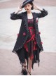 Solid Color Autumn Winter Thickened Irregular Hem Detachable Flower Gothic Lolita Long Sleeve Coat