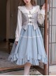 Vintage Elegant Lace V Neck False Three Pieces Petal Hem Design Classic Lolita Long Sleeve Dress