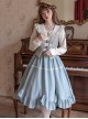 Vintage Elegant Lace V Neck False Three Pieces Petal Hem Design Classic Lolita Long Sleeve Dress