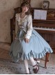 Vintage Elegant Lace V Neck False Three Pieces Petal Hem Design Classic Lolita Long Sleeve Dress