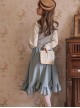 Vintage Elegant Lace V Neck False Three Pieces Petal Hem Design Classic Lolita Long Sleeve Dress