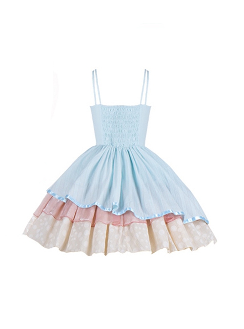 Candy Dreamland Series Lace-Up Shoulder Straps Macaron Color Detachable Bow-Knot Tailing Sweet Lolita Sleeveless Dress