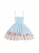 Candy Dreamland Series Lace-Up Shoulder Straps Macaron Color Detachable Bow-Knot Tailing Sweet Lolita Sleeveless Dress