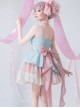 Candy Dreamland Series Lace-Up Shoulder Straps Macaron Color Detachable Bow-Knot Tailing Sweet Lolita Sleeveless Dress