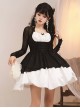 Swan Dirge Series Elegant Jacquard Lace-Up Halterneck Petal Hem Design Gothic Lolita Sleeveless Dress