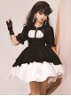 Swan Dirge Series Elegant Jacquard Lace-Up Halterneck Petal Hem Design Gothic Lolita Sleeveless Dress