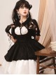 Swan Dirge Series Elegant Jacquard Lace-Up Halterneck Petal Hem Design Gothic Lolita Sleeveless Dress