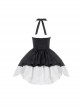 Swan Dirge Series Elegant Jacquard Lace-Up Halterneck Petal Hem Design Gothic Lolita Sleeveless Dress