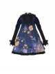 Interstellar Little Bear Collection Red Panda Print Stripe Lace-Up Little Star Bow-Knot Decoration Classic Lolita Long-Sleeved Dress