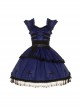 Cycle Series Klein Blue Velvet Halloween Cross Lace Gothic Lolita Short Sleeve Dress