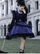 Cycle Series Klein Blue Velvet Halloween Cross Lace Gothic Lolita Short Sleeve Dress