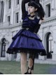 Cycle Series Klein Blue Velvet Halloween Cross Lace Gothic Lolita Short Sleeve Dress