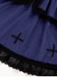 Cycle Series Klein Blue Velvet Halloween Cross Lace Gothic Lolita Short Sleeve Dress