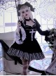 Requiem Series Classical Velvet Lace Cross Halloween Stripe Hem Gothic Lolita Long Sleeve Dress