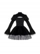 Requiem Series Classical Velvet Lace Cross Halloween Stripe Hem Gothic Lolita Long Sleeve Dress