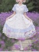 Tulip Bouquet Series Pastoral Style Doll Collar Lace Floral Plaid Lantern Sleeve Classic Lolita Short-Sleeved Dress