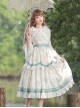 Konggu Changfeng Series Pastoral Style Floral Print Belt Embroidery Classic Lolita Sleeveless Dress