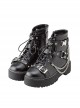 Punk Hasp Metal Chain Decoration Lace Up Platform Martin Boots Punk Lolita Boots