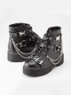 Punk Hasp Metal Chain Decoration Lace Up Platform Martin Boots Punk Lolita Boots