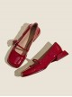 Solid Color Daily Square Toe Shallow Mouth Chunky Heel Rose Mary Jane Shoes Classic Lolita Shoes