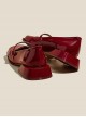 Solid Color Daily Square Toe Shallow Mouth Chunky Heel Rose Mary Jane Shoes Classic Lolita Shoes