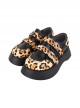 Autumn Winter Leopard Print Stitching Round Toe All-Match Buckle Platform Shoes Classic Lolita Shoes