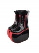 Red Black Color Contrast Super High Heel Tassel Leather Punk Lolita Boots