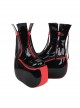 Red Black Color Contrast Super High Heel Tassel Leather Punk Lolita Boots