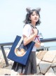 Kitten Printing Attend Class Commuting Casual Large-Capacity Strap Embroidery Bag Sweet Lolita Portable Shoulder Bag