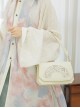 Solid Color New Chinese Han Element Lily Fan-Shaped Hollow Carved Classic Lolita Hand Shoulder Bag