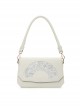 Solid Color New Chinese Han Element Lily Fan-Shaped Hollow Carved Classic Lolita Hand Shoulder Bag